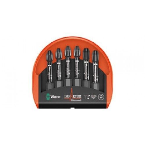 Wera impaktor 6 x 50mm long pozi pz2/pz3 diamond impact driver rated bits,057692 for sale