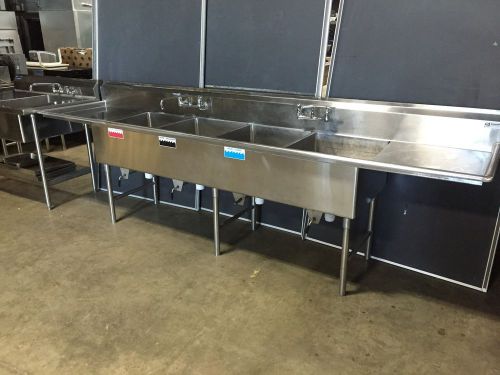 Heavy Duty 4 Bowl Sink w/Two Faucet/Restaurant....