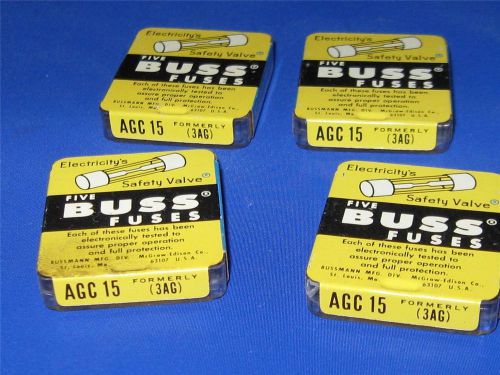 20 EACH AGC 15 AMP FUSES - NOS - L@@K