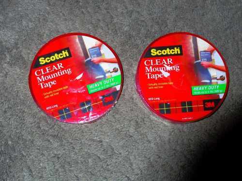 Scotch heavy duty clear mounting tape 2 new rolls