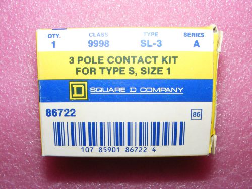 ONE NOS SEALED SQUARE D 3 POLE CONTACT KIT FOR TYPE S SIZE 1 86722
