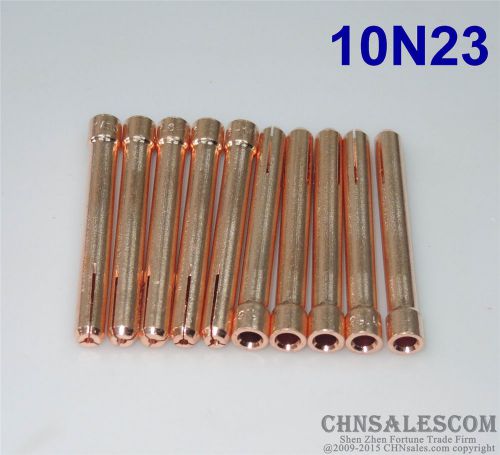 10 pcs 10n23 collets for tig welding torch wp-17 wp-18 wp-26 1.6mm 1/16&#034; for sale