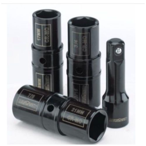 4 pc 1/2&#034; drive impact flip socket set lug nut remover installer industrial tool for sale