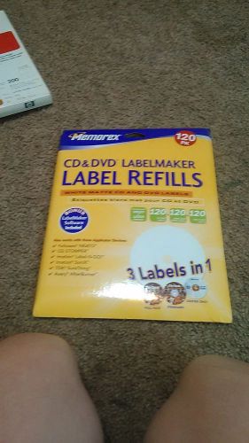 Memorex CD &amp; DVD labelmakers label refills (32020424) White Matte