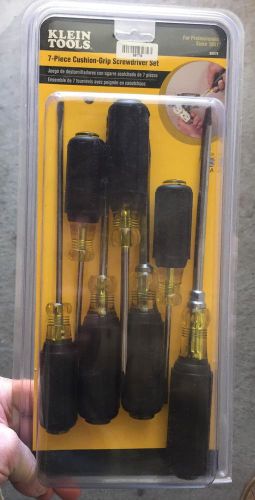 KLEIN TOOLS New Screwdriver Set Cushion Grip 7 Piece 85076 Electrician Pro NR