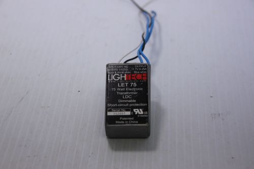 Lightech LET75-120V-12v Dimmable Transformer,75W, New