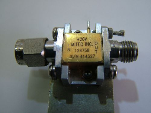 RF AMPLIFIER MITEQ 1.1 - 3.5GHz GAIN 25dB PO 14dBm 124758 SMA ( M ) ( F )