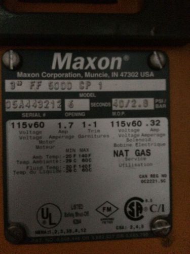 Maxon 4&#034; FF 5000 CP 1 Safety Shut-Off Valve Natural Gas Nat 4&#034; FF 5000 CP 1