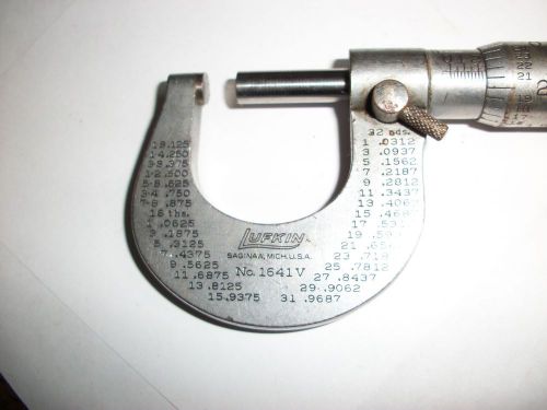 USED LUFKIN NO 1641V MICROMETER  ONE INCH