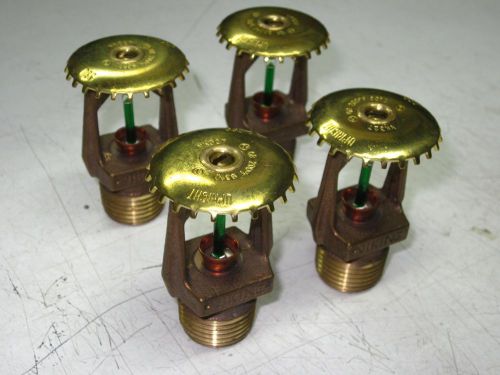 Fire spinklers (4) viking 1/2&#034;x 200 degree qr brass upright for sale