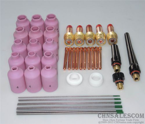 45 pcs tig welding torch gas lens kit wp-17 wp-18 wp-26 wp pure tungsten for sale