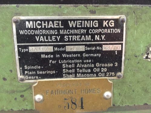 Weinig Model 1969 Moulder Wood Trim moulding Machine