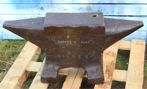 Top rare museums piece french paris blacksmith anvil 360 lb - hand forged iron ! for sale