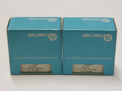 2 Unused Unopened Boxes Belden 8052 24 AWG SGL. 1/2 lb. Wire