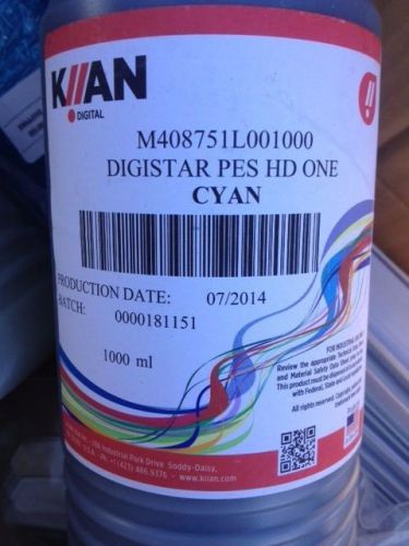 Kiian Digital Digistar PES HD One Cyan Sublimation Transfer Ink 1000 ml 1 L