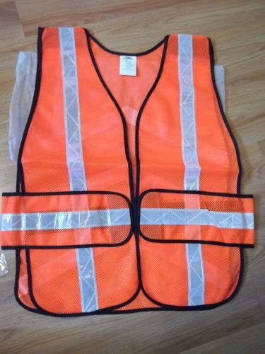 NEW CONDOR BREAKAWAY ORANGE MESH SAFETY VEST W/ REFLECTIVE LINES,UNIVERSAL SIZE