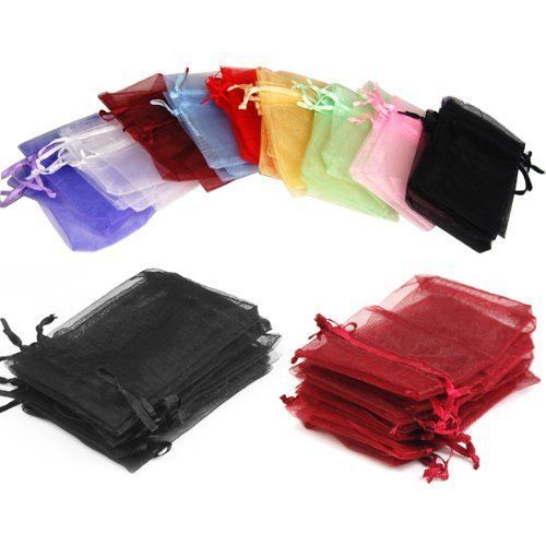 108 pcs drawstring Organza Jewelry Pouch Bags New