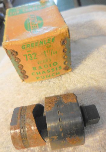 Greenlee 1 17/64&#034; inch diameter 732  Radio Chassis Punch Die hand Knockout n box