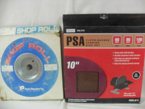 Sanding discs 10&#034; &amp; roll of abrasive paper