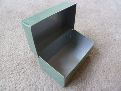 Recipe Box Vtg Metal Industrial Ohio Art  Box Index Card Alphabetical