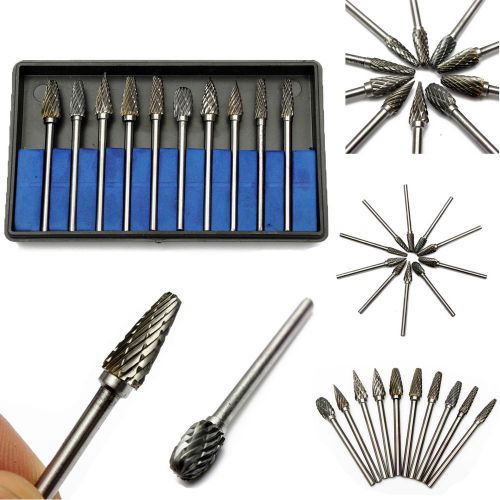 10Pcs/Set Tungsten Steel Dental Burs Tooth Drill Grinding Handpiece Polisher