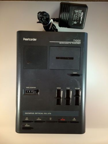 Olympus Pearlcorder T1000 Microcassette Transcriber W/ Footpedal