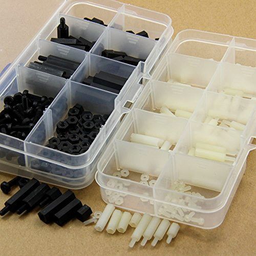 300Pcs M3 Nylon Hex Spacers Screw Nut Stand-off Plastic Accessories Assortment B