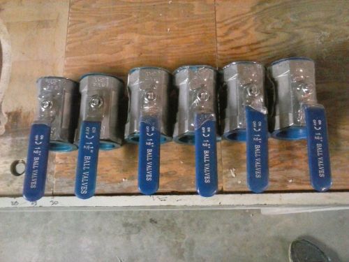 6 X 1-1/2 inch Ball Valves. Female 1-1/2 inch NPT SS 316 Stainless