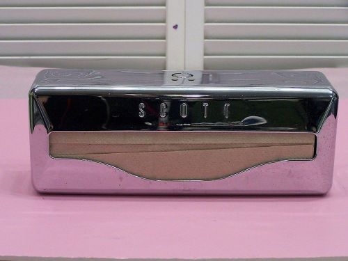 Vintage 1970&#039;s Chrome metal SCOTT C multi-fold towel dispenser 12x4x3