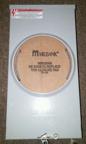 MILBANK METER SOCKET U9101-RL-TG-KK  200A 5T RL 0U SERIES U-200 3R 1 PH 3 WIRE