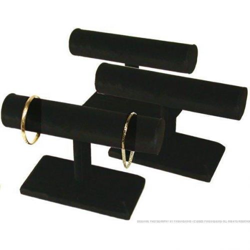 3 black velvet bracelet t-bar displays for sale