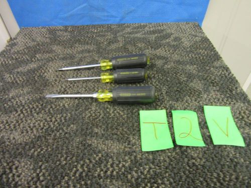 3 stanley vinyl grip screwdrivers philips cross flat blade 65-901 65-902 66-090 for sale