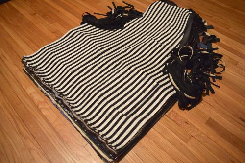 Black &amp; White Stripes Denim Apron Barber Hair Stylist Artist Chef Woodshop