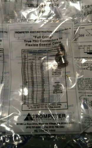 30(qty) Trompeter Full Crimp True 75 OHM connector to flexible coaxial cable