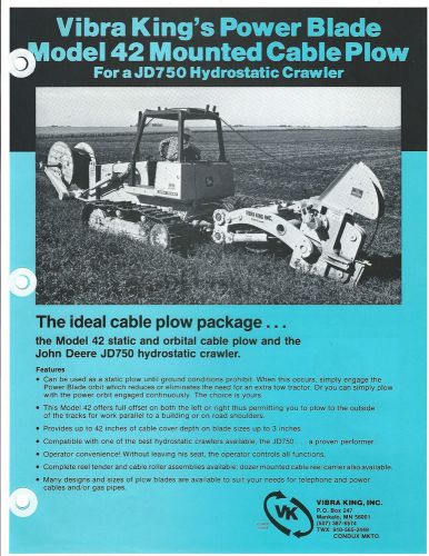 Equipment Brochure - Vibra King 42 48 Cable Plow for John Deere 750 850 (E3046)