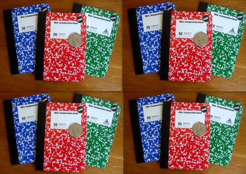 Lot 12 small composition marbled notebooks sewn journal mini sewed lined paper for sale