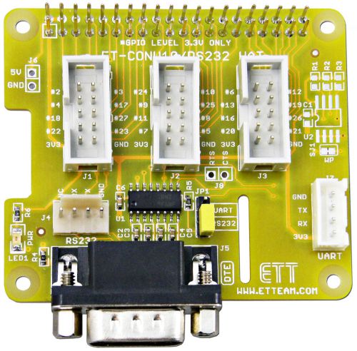 10 pin idc rs232 hat raspberry pi model a+, model b+, 2 model b and 3 model b for sale