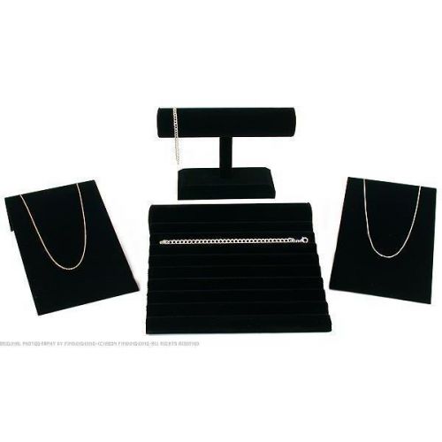 4 Bracelet Ramp T-Bar Display Black Velvet Showcase