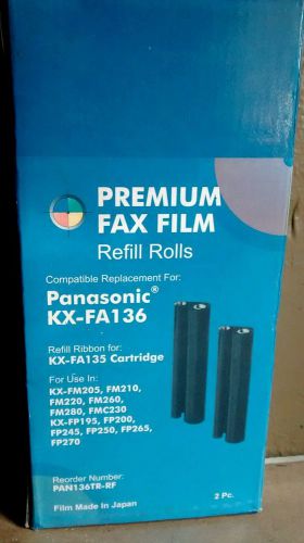 Genuine panasonic kx-fa136 fax toner / replacement ink film-2 roll pack - new for sale