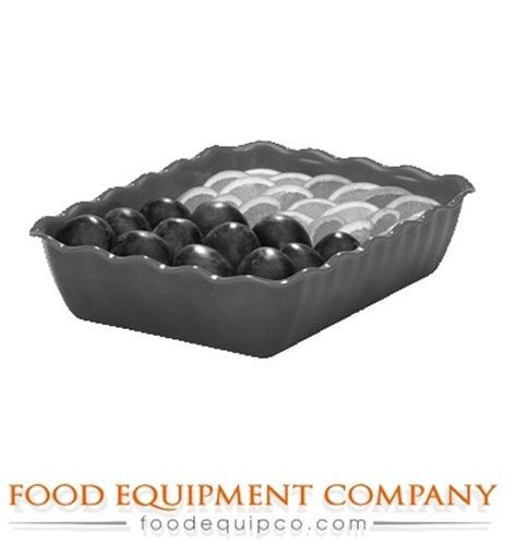 Cambro DC10110 Deli Crock square 4.9 qt. scalloped pattern black  - Case of 6