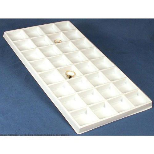 White Plastic 32 Compartment Jewelry Tray Insert