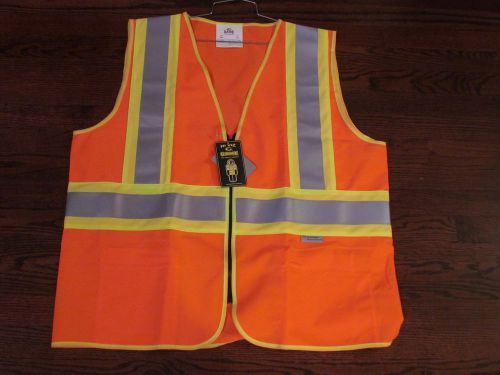 Game i-84 d.o.t. orange/lime yellow 100% polyester woven fabric class 2 vest, xl for sale