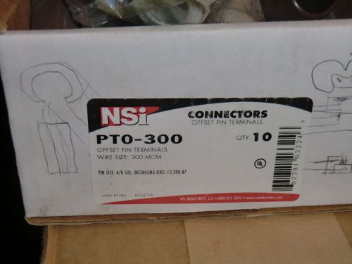 Lot 10 nsi pin terminals pto-300 300 mcm pin size 4/0 awg offset mac adapt for sale