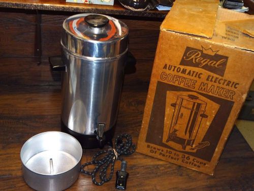 14437 Vintage NOS Regal in BOX Automatic Coffee Maker Percolator Urn 10-36 Cups