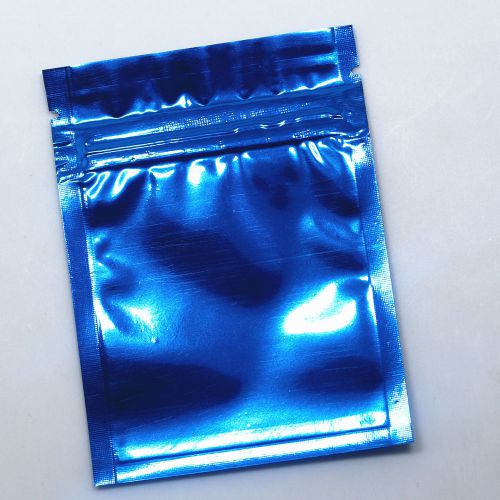 7.5x10cm flat blue aluminum mylar foil zip lock bags food grade retail pouches for sale