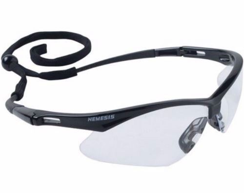 (12 PAIR) NEMESIS SAFETY GLASSES BLACK CLEAR LENS