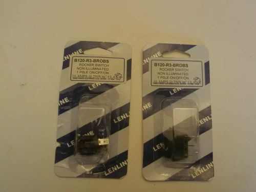 B120-R3-BROBS QTY 2 NEW ROCKER SWITCH 1 POLE ON/OFF/ON 16A @ 250VAC