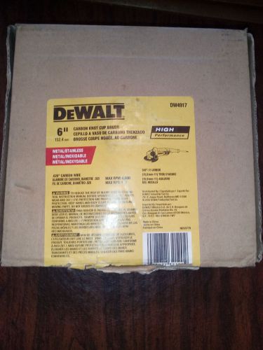 DEWALT DW4917 CARBON KNOT CUP BRUSH 6&#034; 5/8&#034;-11 ARBOR HIGH PERFORMANCE