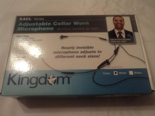 NEW KINGDOM ADJUSTABLE COLLAR WORN MICROPHONE AVTRONICS,AKG 3 PIN WHT (BB)