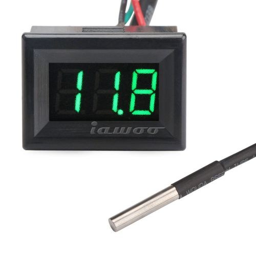 Dc 12v 24v green led fahrenheit degree temperature meter/voltage meter 2in1 for sale